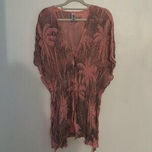 Pink palms beach cover up